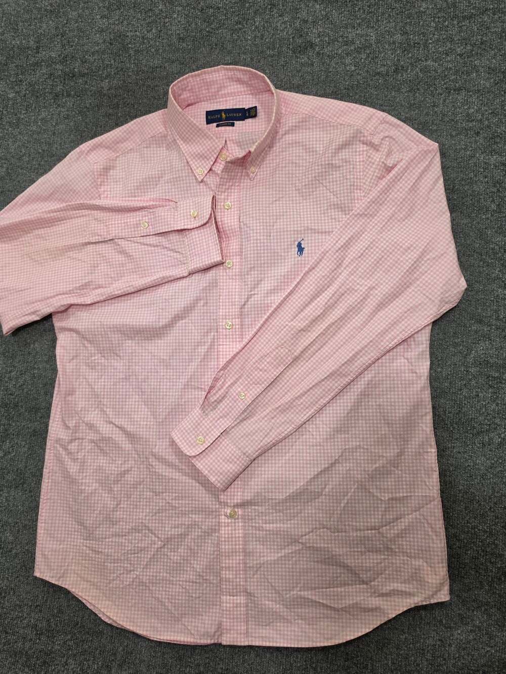 Ralph Lauren Classic Fit Gingham Button Down Shirt Size L